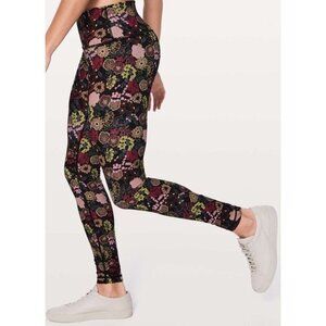Lululemon Sz 4 Leggings Wunder Under Hi-Rise Tight 28" Fluorolace Multi Floral